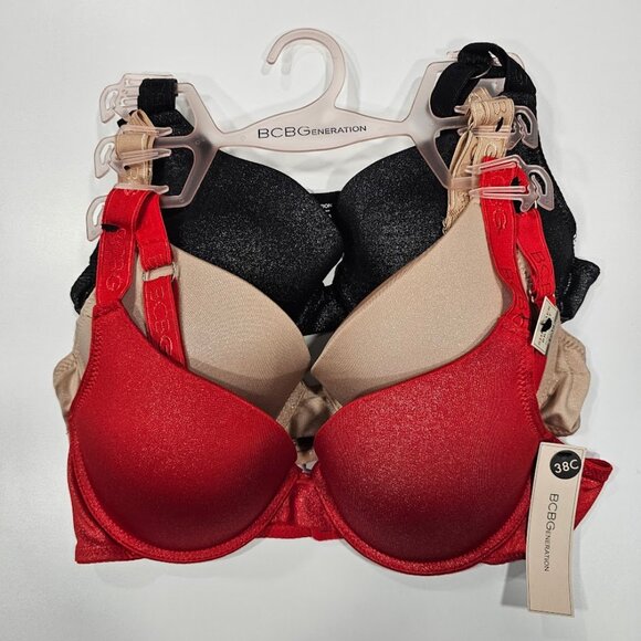 BCBGeneration Shimmer Bright Push-Up Bra 3 Pack 38C - Picture 1 of 6